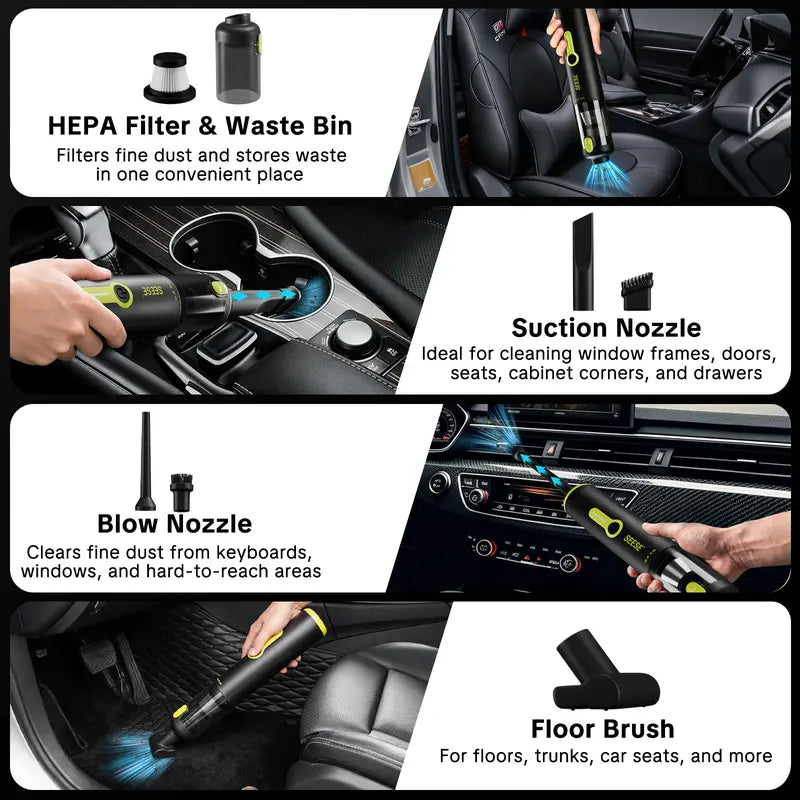 SEESE Car Vacuum Portable Cordless