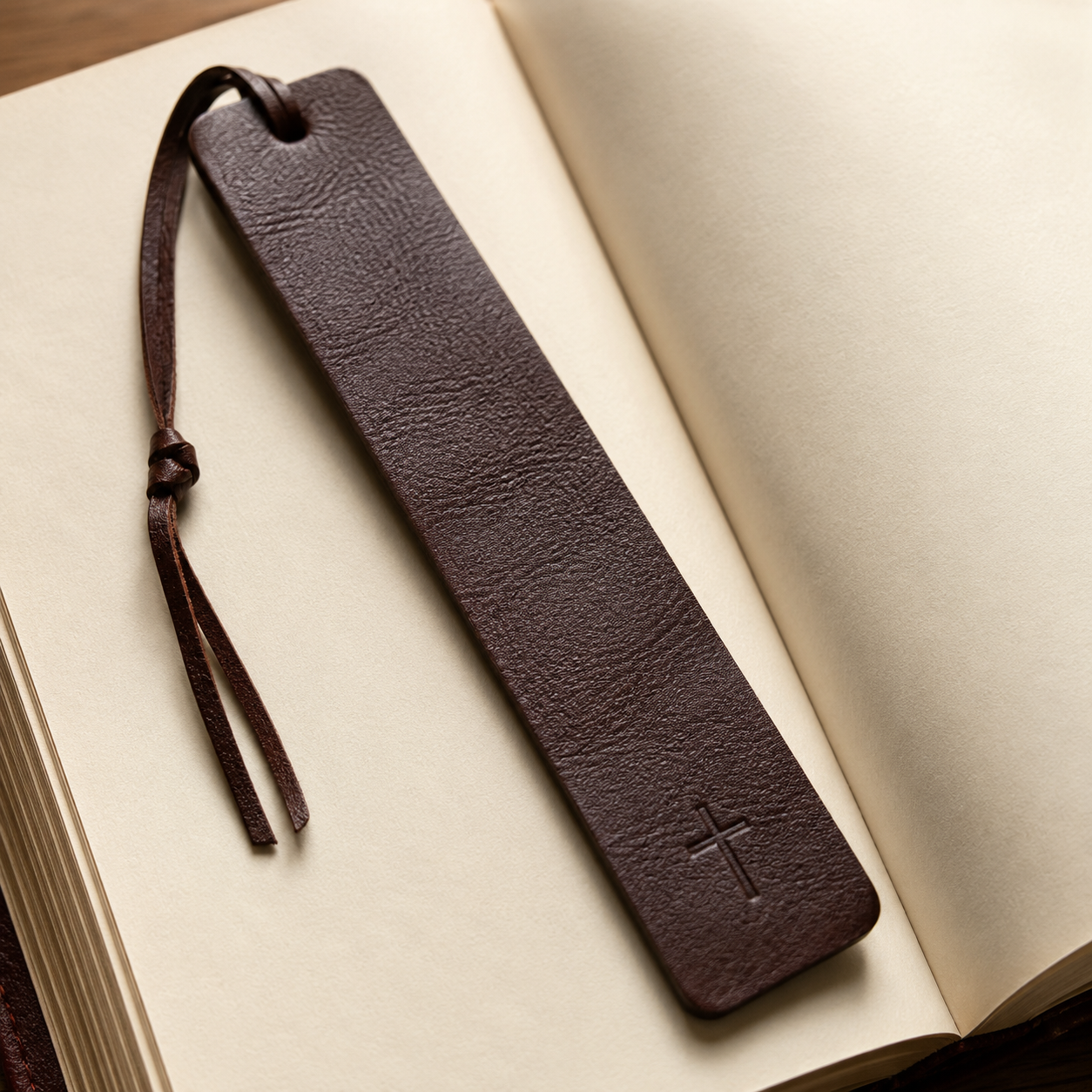 Vintage Leather Cross Bookmark